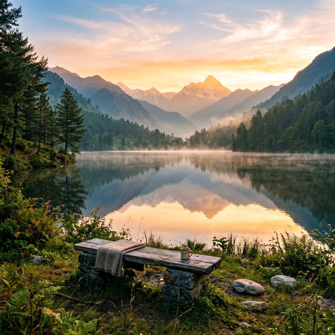 A person sitting in meditation at sunrise